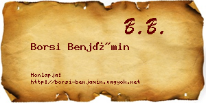 Borsi Benjámin névjegykártya